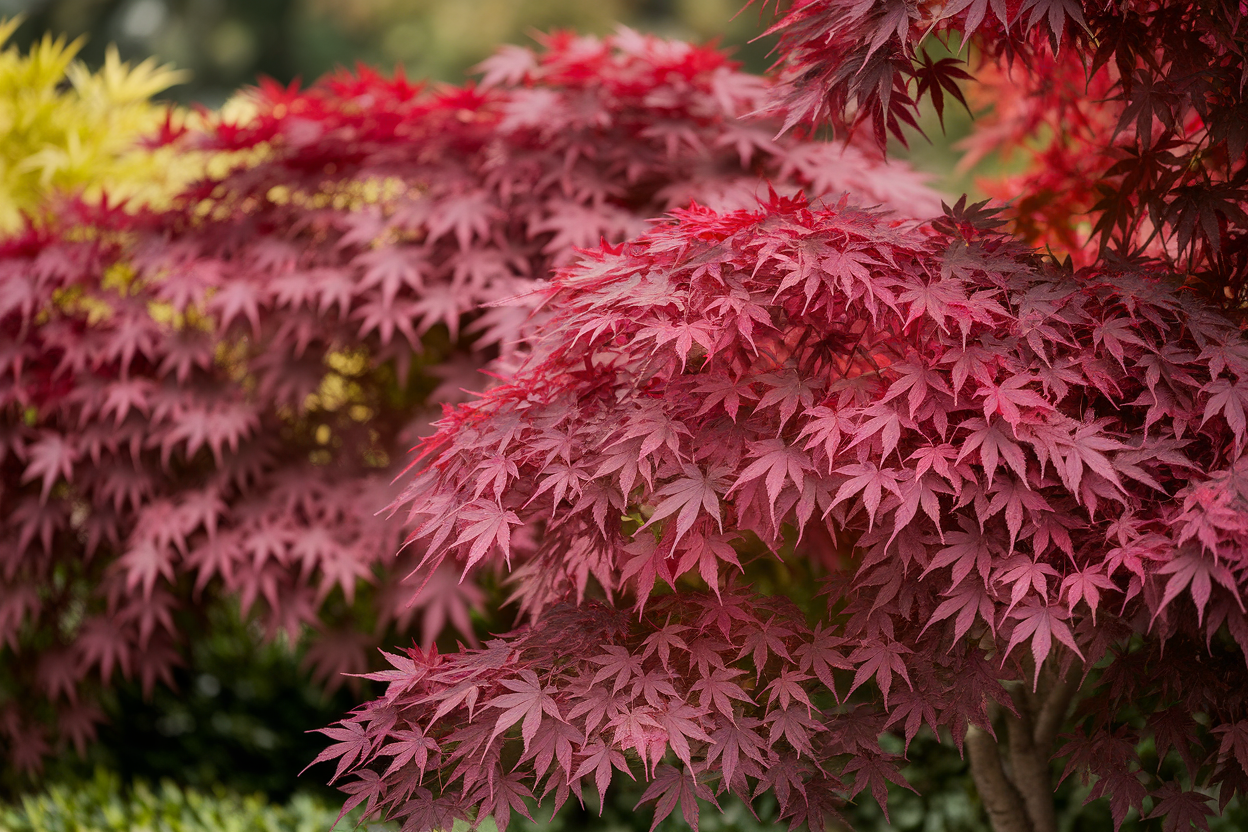 arbres-arbustes-feuilles-rouges-jardin