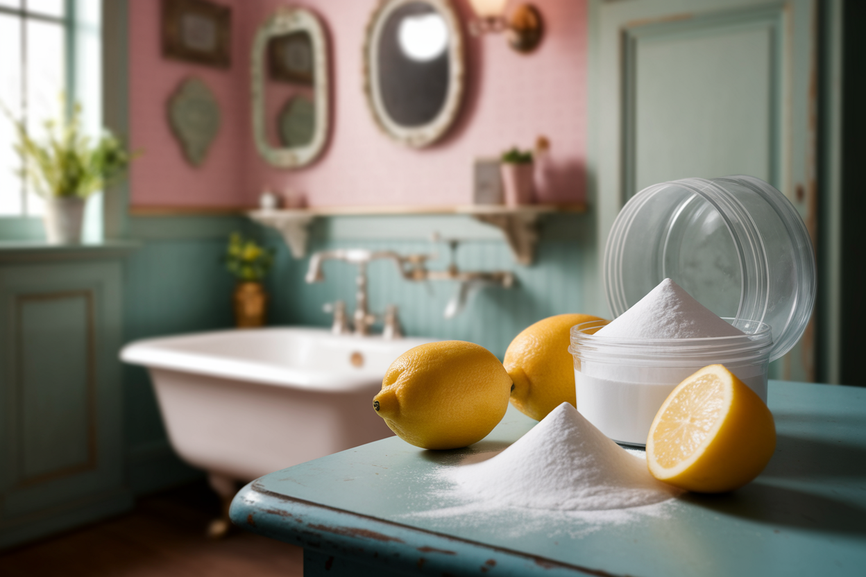 bicarbonate-citrons-salle-bain-vintage