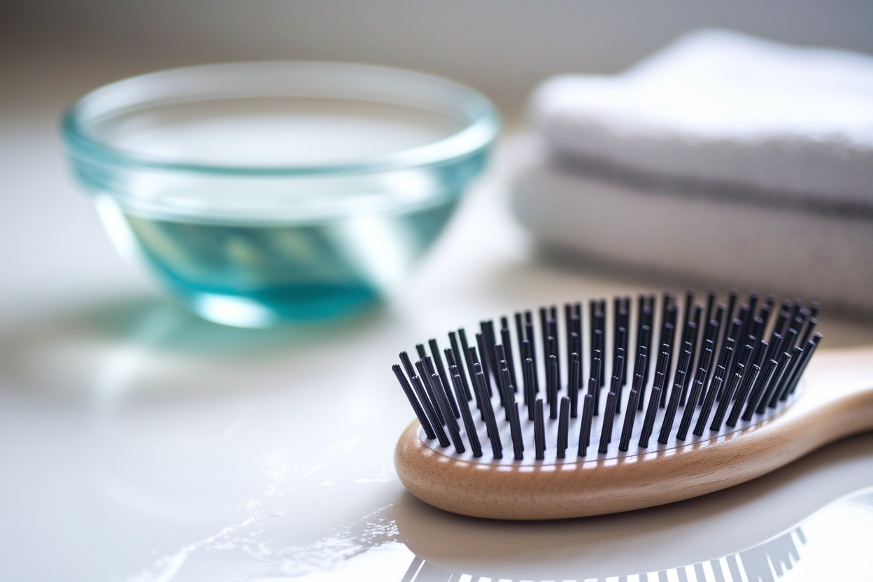 gros-plan-brosse-cheveux-surface-blanche-eau-savonneuse