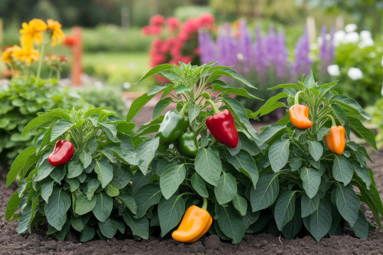 jardin-legumes-trois-poivrons-feuillage
