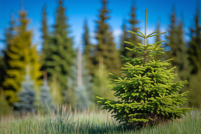 jeune-sapin-foret-floue-ciel