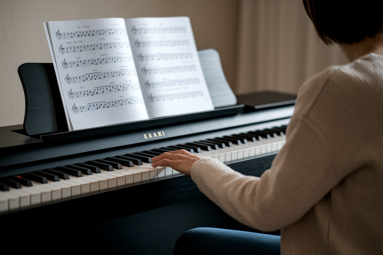 personne-dos-piano-doigts-partition-vide