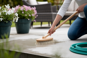 personne-genoux-brosse-beton-fleurs