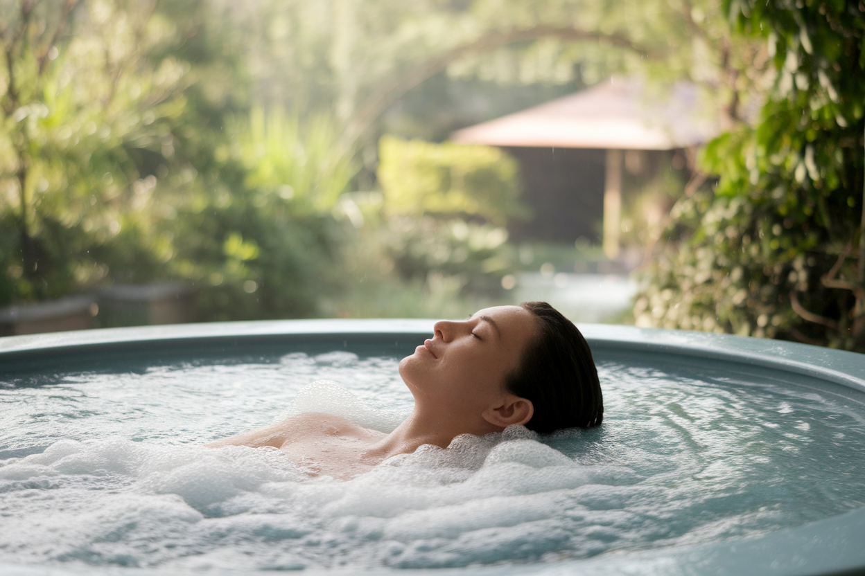 personne-jacuzzi-bulles-jardin